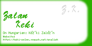 zalan keki business card